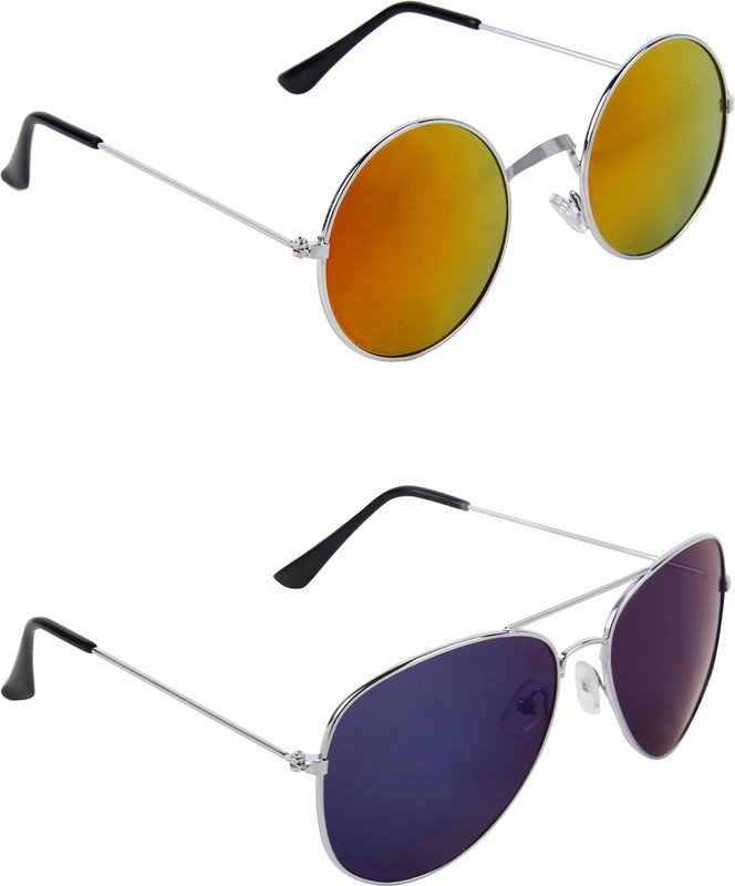 Abner Round, Aviator Sunglasses(Multicolor) Abner Round, Aviator Sunglasses(Multicolor)