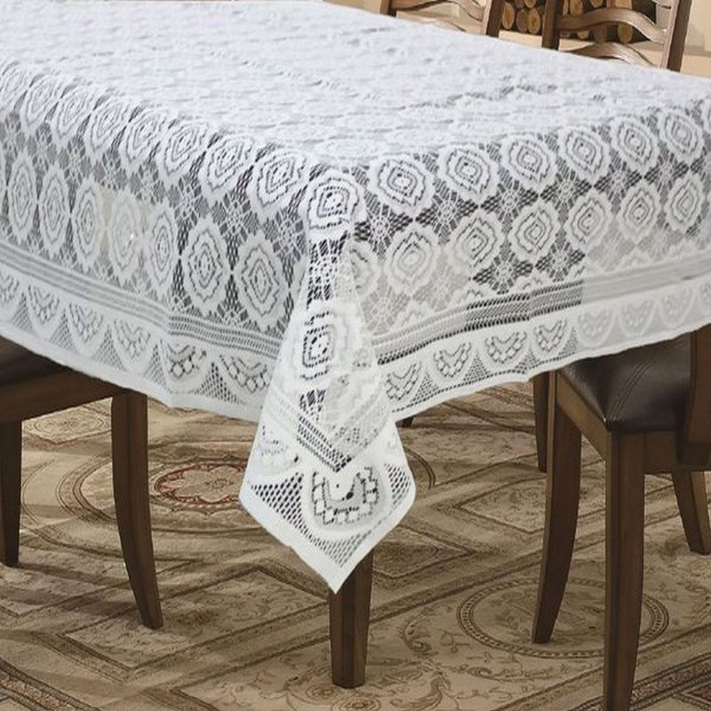 griiham Checkered 4 Seater Table Cover(White, Polyester)