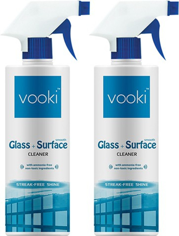 vooki Pack of 2 VOOKI Glass + Surface Cleaner (500ml) | ECO Friendly laveta(500 ml, Pack of 2)