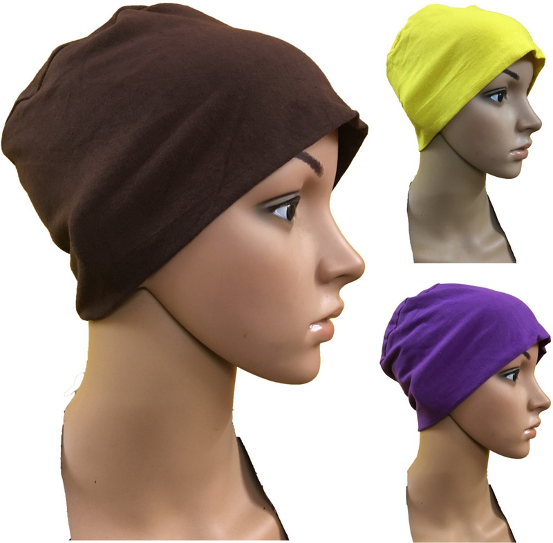 girija Solid 3 PIECES COMBO PACK OF CHEMO HEADBANDS UNDERSCARF CAPS CANCER HEADCOVER WOMENS PREGNANCY HEADWRAP CHEMO CAPS Cap(Pack of 3)