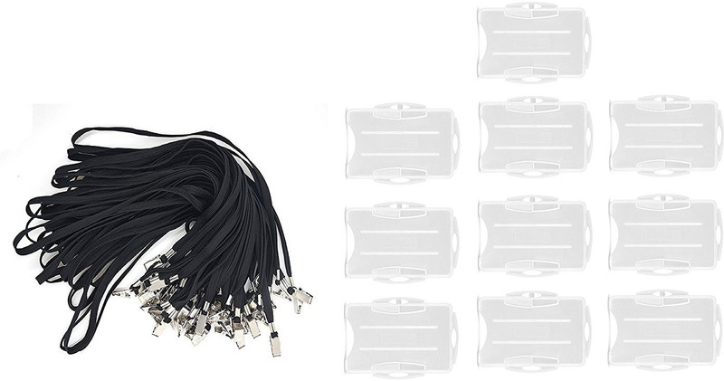 findstuff Plastic, Cotton Lanyard, ID Badge Holder(Pack of 10)
