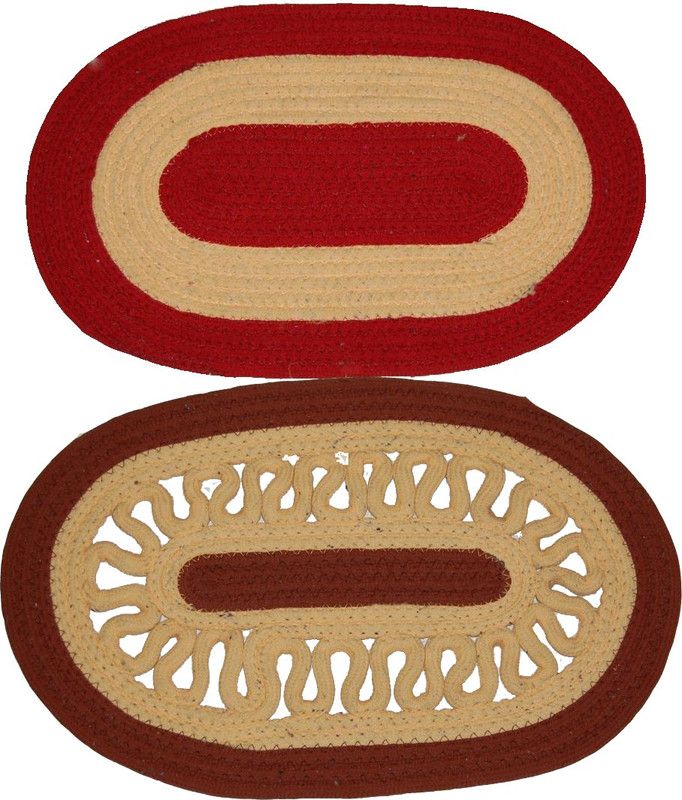 aaalfa Polyester Door Mat(Red, marron, Medium)