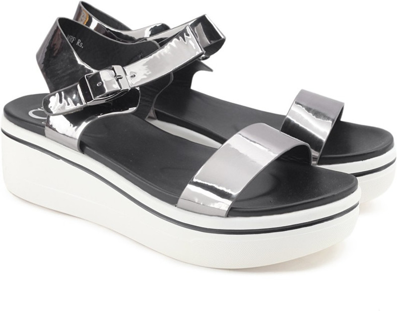 Carlton London CLL-3821 Women Black, Silver Wedges