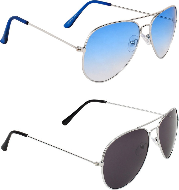 Zyaden Aviator, Aviator Sunglasses(Blue, Black)
