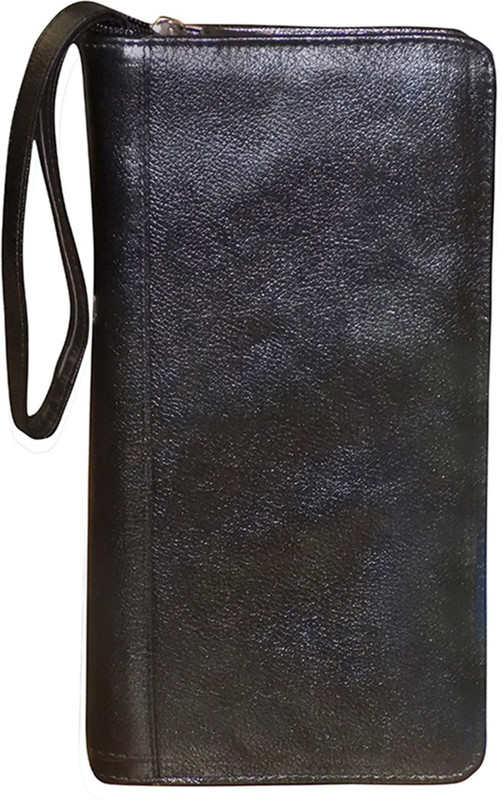 Kan Premium Quality Hunter Leather Travel Document Holder/Passport Holder/Long Wallet with 3 Passports-Best Durga Puja Offer(Black)