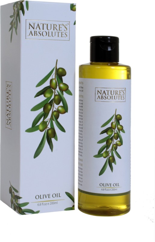 Nature's Absolutes Pure Olive Carrier Oil -Cold Pressed- 200 ml - moisturizes & hydrates skin , nourishes the scalp and strengthen nails(200 ml)