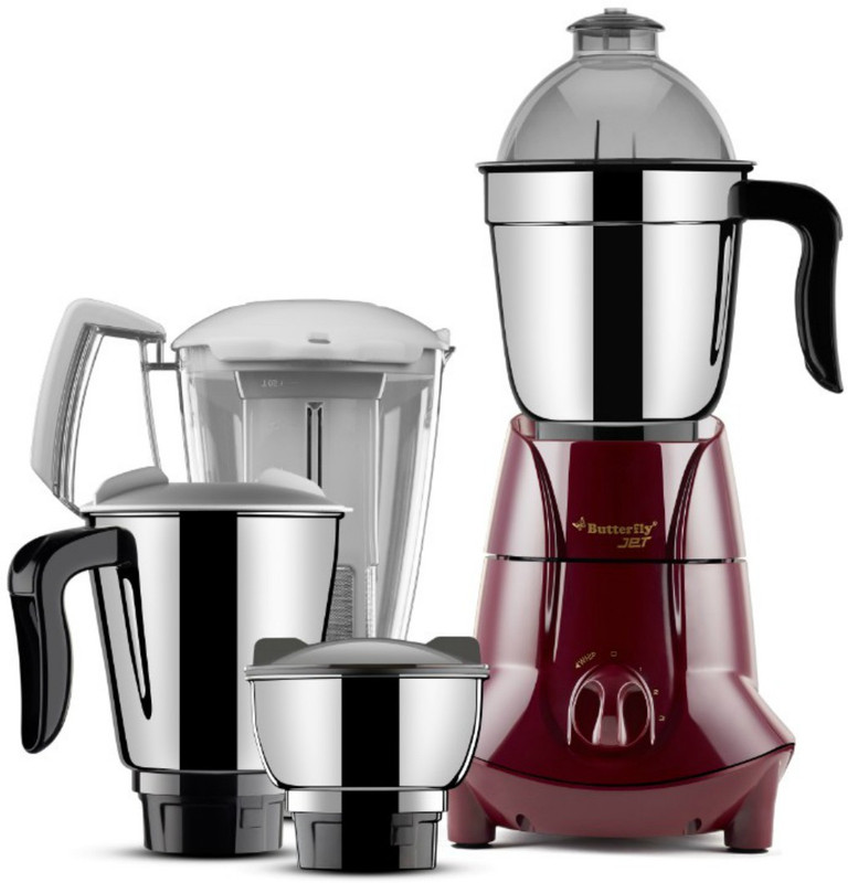 Butterfly Jet 750 W Juicer Mixer Grinder(Cherry Red, 4 Jars)