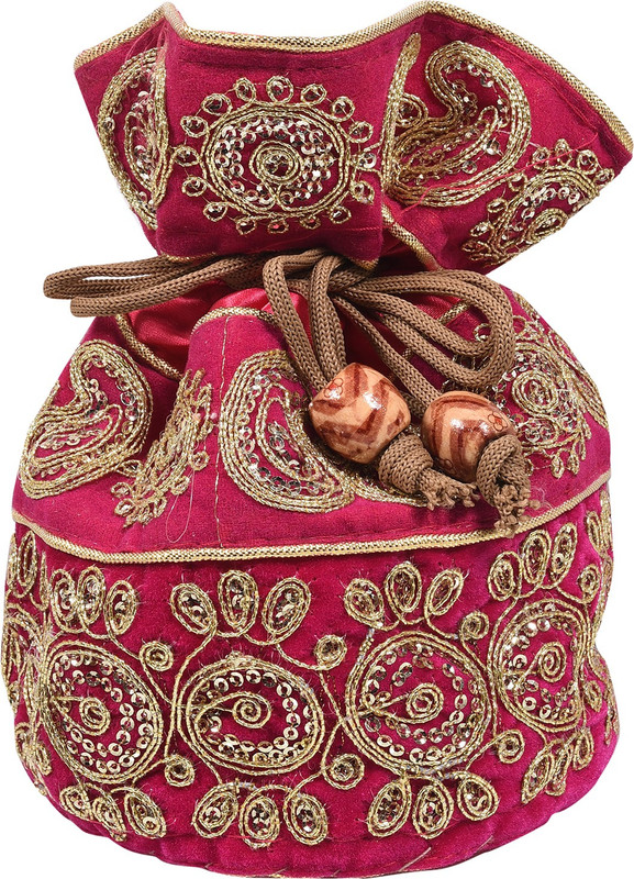 Craft Trade Women's Designer Multi color For Bridal, Casual, Party Potli(Multicolor)