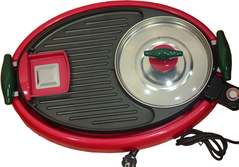 GOCART Electronic Fajita Maker With BBQ Grill Round Electric Pan