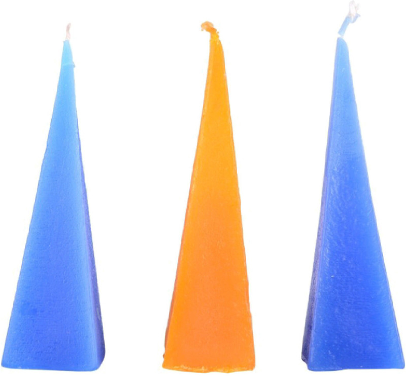 madhulica MD11087 CONE CANDLE PACK OF 3 Candle(Multicolor, Pack of 3)