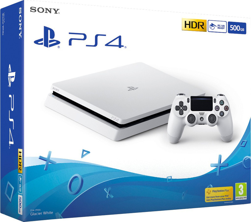 SONY PlayStation 4 (PS4) Slim 500 GB(Glacier White)