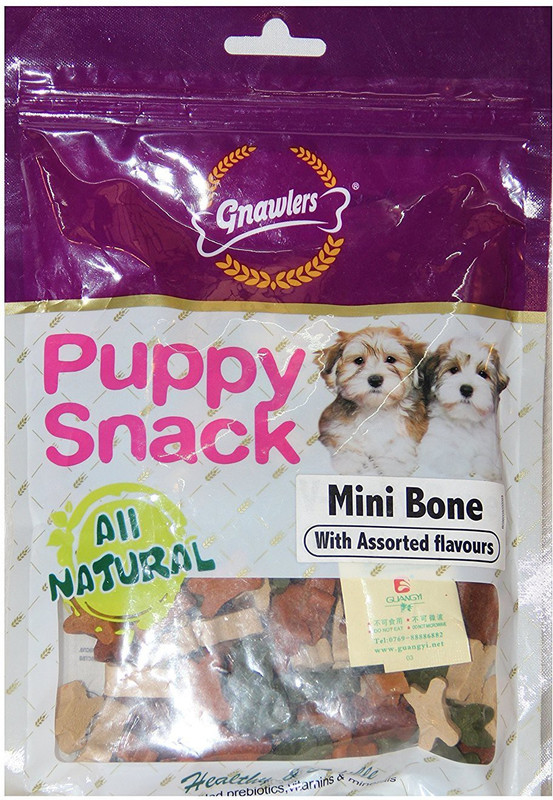 gnawlers Gnawlers Puppy Snack Mini Bone Dog Treat y Pawsitively Pet Care - 250g Chicken Dog Treat(250 g)