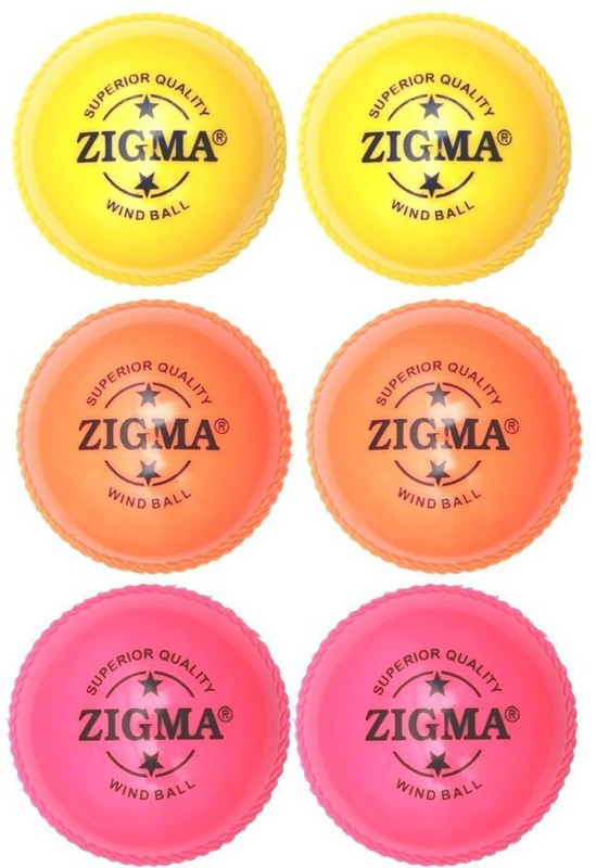 zigma Wind Ball Cricket Rubber Ball(Pack of 6, Multicolor)