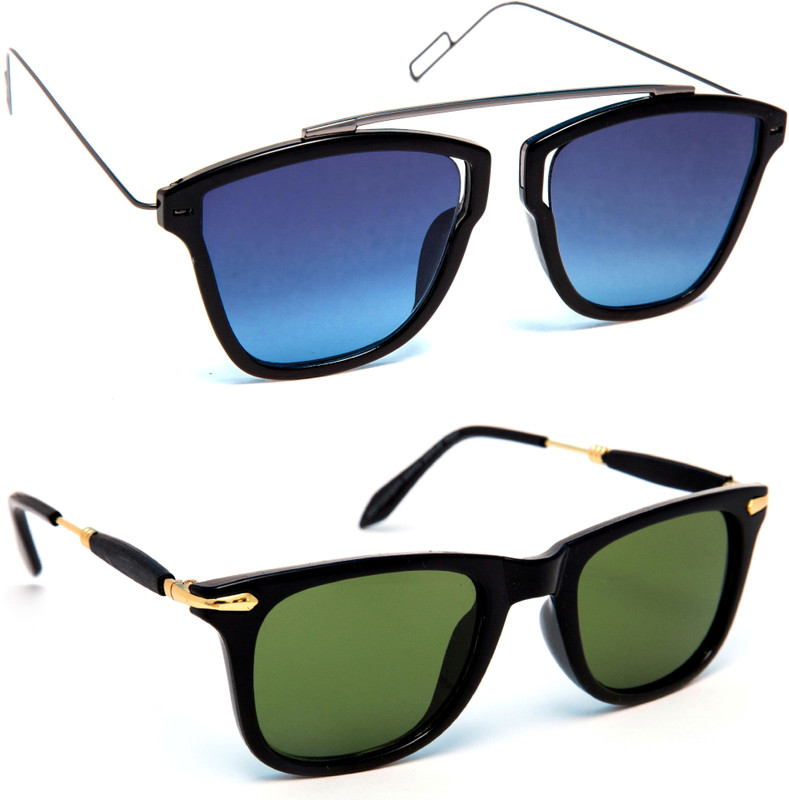 TheWhoop Aviator Sunglasses(Blue, Green)