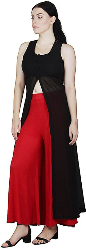 shyammc Women Fit and Flare Black Dress