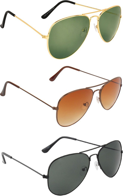 Zyaden Aviator, Aviator, Aviator Sunglasses(Green, Brown, Black)