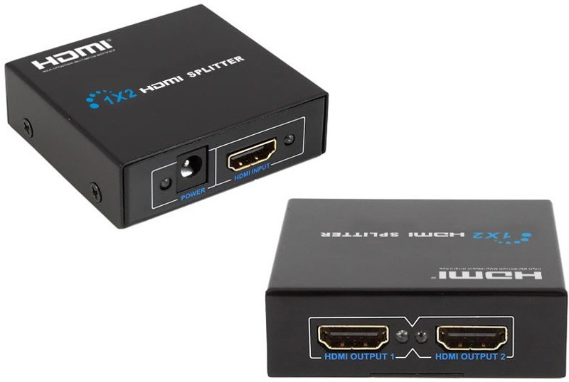 DigiMart TB 2 Port HDMI Splitter for Video and Audio 1920x1200 at 60Hz 1080p HDMI F/2xF Media Streaming Device(Black)