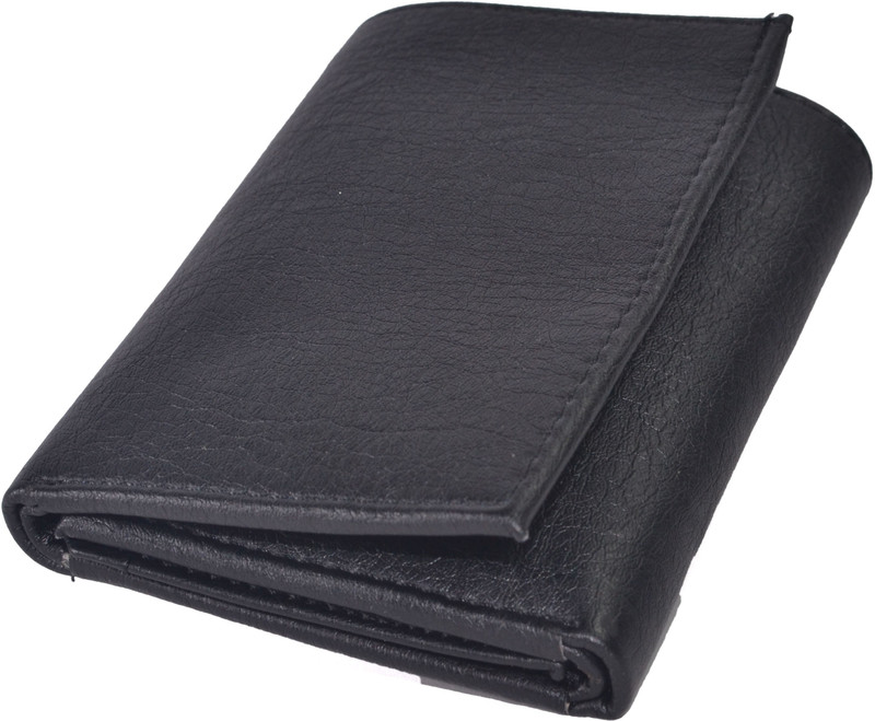 fulten Men Black Artificial Leather Wallet(6 Card Slots)