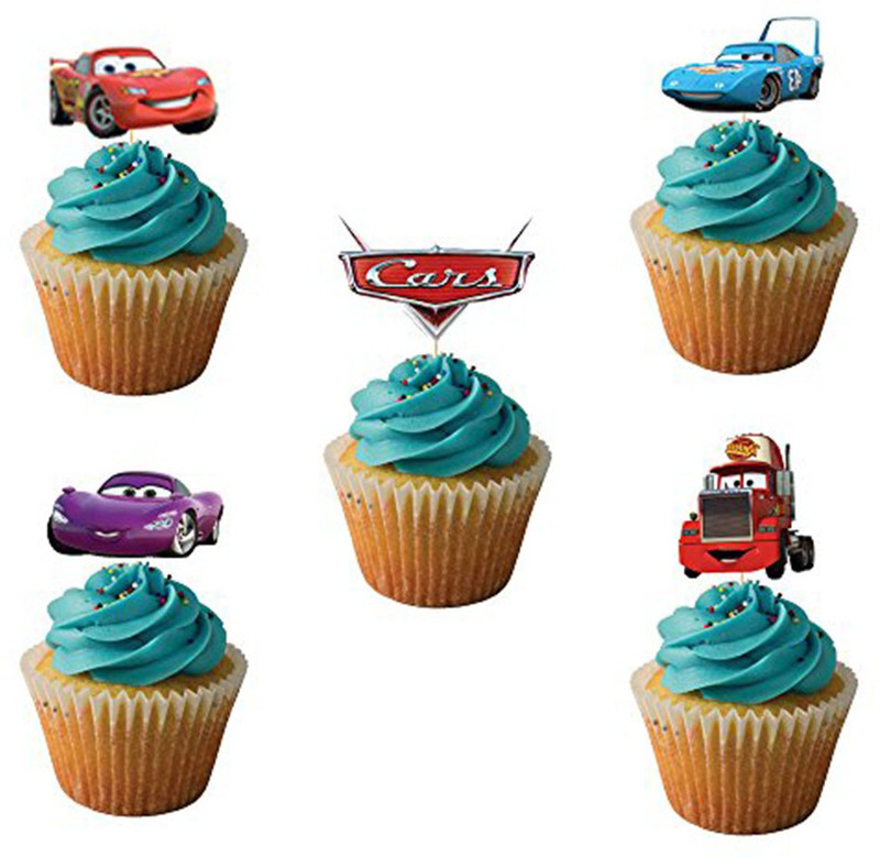 PARTY PROPZ Multicolor CUP CAKE TOPPERS SET OF 14/ CAR BIRTHDAY DECORATION DECORATION/CAR PARTY SUPPLIES - 14 g PARTY PROPZ Multicolor CUP CAKE TOPPERS SET OF 14/ CAR BIRTHDAY DECORATION DECORATION/CAR PARTY SUPPLIES - 14 g