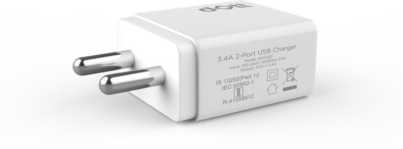Dott Power Plug+Duo 3.4A Dual Port USb Wall Charger Dock(White)