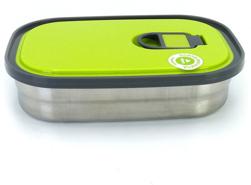magnas Magnas™ Homio Stainless Steel Container, Lunch Box, Tiffin Box, Snacks Box with removable inner bowls (Rectangle-Green) 1 Containers Lunch Box(350 ml)