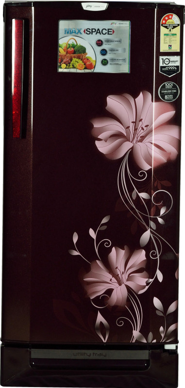 Godrej 190 L Direct Cool Single Door 3 Star Refrigerator with Base Drawer(Iris Wine, RD EDGE PRO 190 PD 3.2)