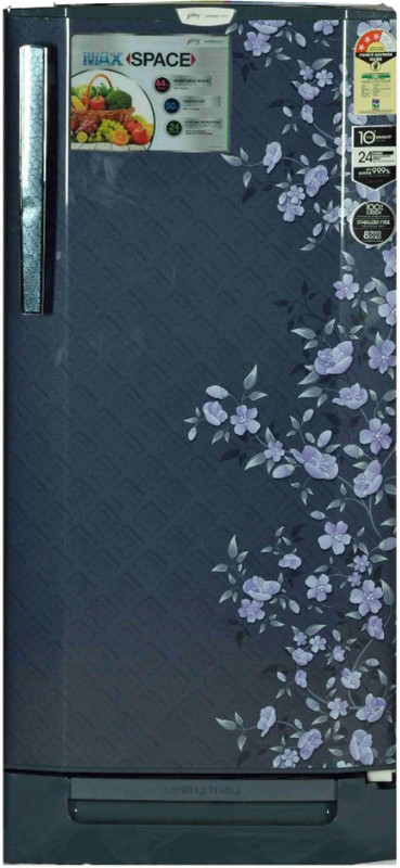 Godrej 190 L Direct Cool Single Door 3 Star Refrigerator with Base Drawer(Indigo Floret, RD EDGEPRO 190 PDS 3.2)