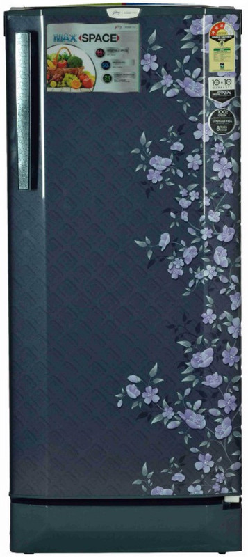 Godrej 210 L Direct Cool Single Door 3 Star Refrigerator with Base Drawer(Indigo Floret, RD EDGEPRO 210 CT 3.2)