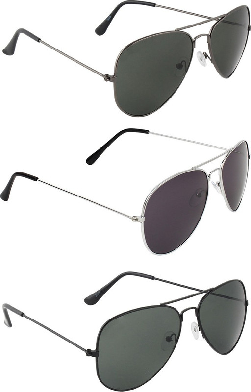 Zyaden Aviator, Aviator, Aviator Sunglasses(Black, Black, Black)