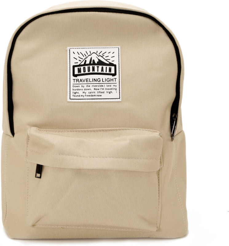 VAJERO Beige Textured Unisex Backpack Backpack(Beige, 1 L)
