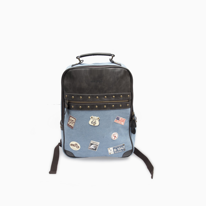 VAJERO Blue Denim Patch Work Unisex Backpack Backpack(Blue, 1 L)