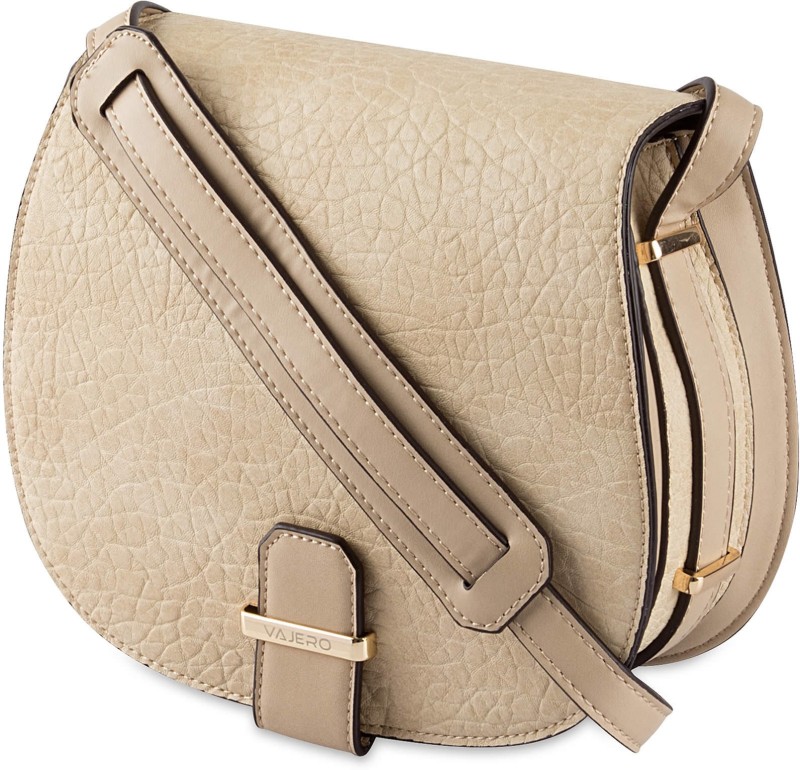 VAJERO Beige Textured Sling Bag for Women Sling Bag(Beige, 3 L)