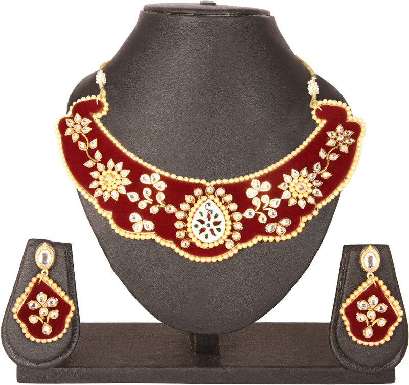 divastyleme Alloy Jewel Set(Maroon, White, Multicolor, Gold)