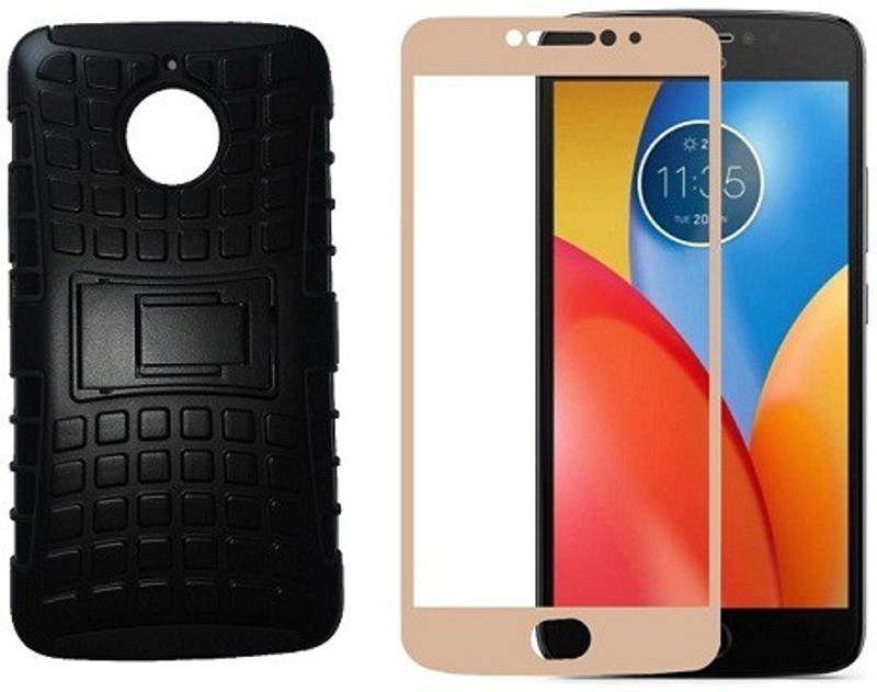 7rocks Cover Accessory Combo for Motorola Moto E4 Plus(Black,Gold)