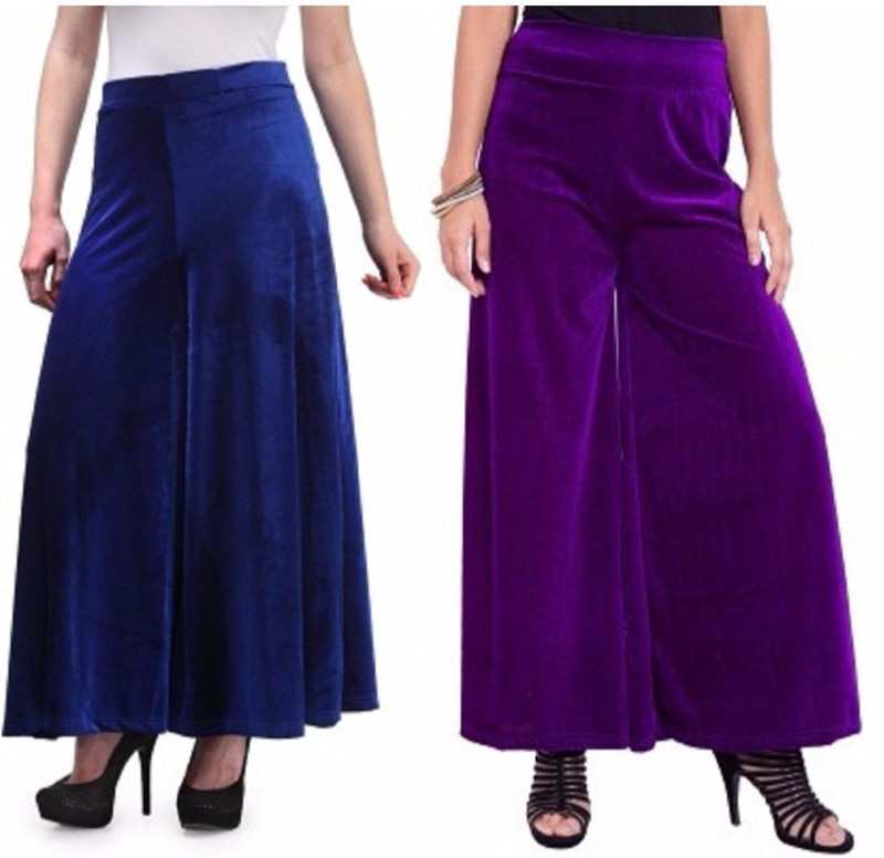 Pop Cherry Slim Fit Women Blue, Purple Trousers