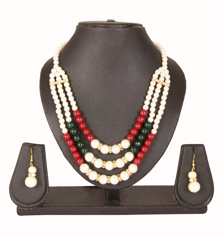 divastyleme Mother of Pearl Jewel Set(Red, Green, White, Gold)