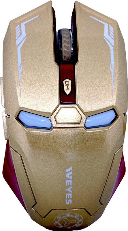 modisch LT-035 Iron Man Wireless Gaming Mouse Wireless Optical Gaming Mouse(USB, Red, Gold)