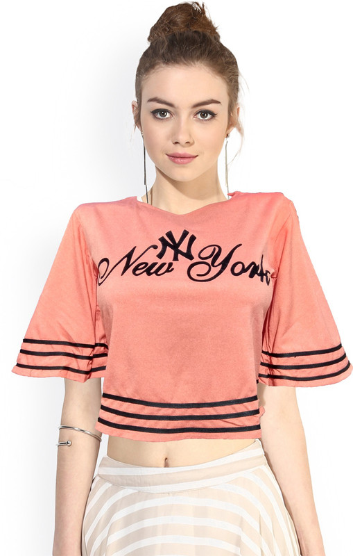 rewaz Party Regular Sleeve Solid Women Pink Top