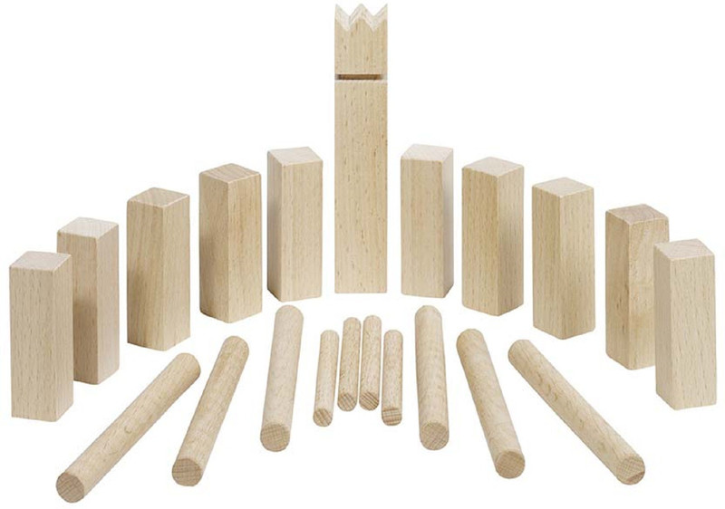 Goki Mini-KUBB, Vikings game,with a cotton bag(Beige)