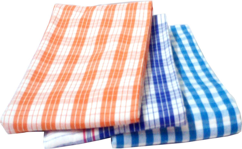 blue jays hub Cotton 450 GSM Bath Towel Set(Pack of 3, Light Blue, Blue, Orange)
