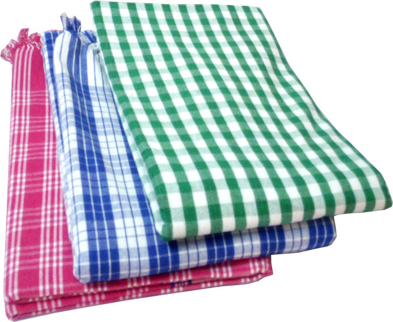 blue jays hub Cotton 450 GSM Bath Towel Set(Pack of 3, Dark Blue, Green, Pink)