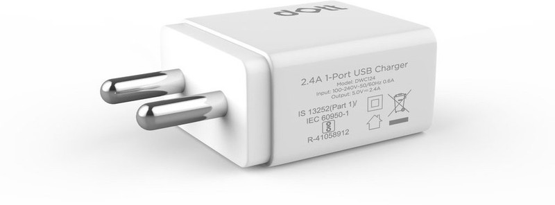 Dott Power Plug+Solo 2.4A Single Port USB Wall Charger Dock(White)