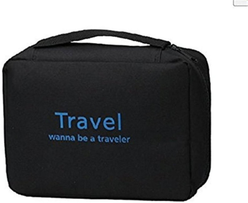 ShopyBucket (Expandable) Travel Your Life Bag Cosmetic Toiletry Storage Pouch Travel Duffel Bag(Black)