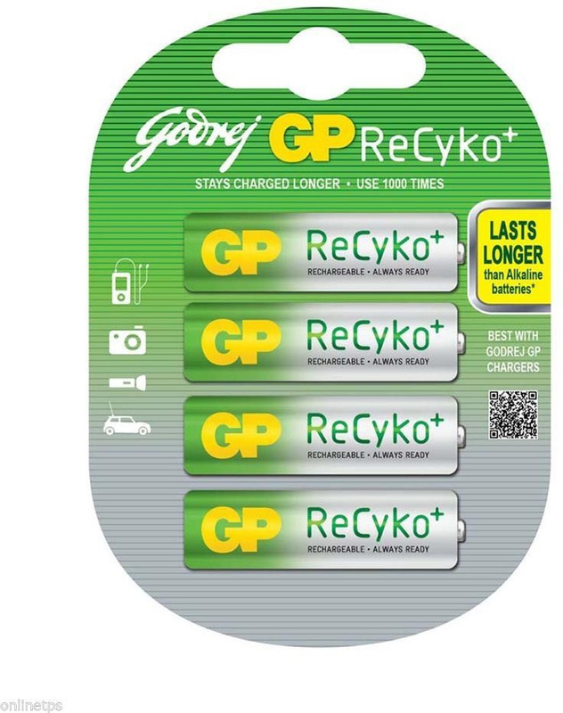 godrej gp ReCyko 4xAA 2100mAh (4 Pcs - Pre-Charged)  Battery(Pack of 4)