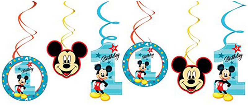 PARTY PROPZ Multicolor SWIRLS HANGING SET OF 6/MICKEY MOUSE 1ST BIRTHDAY DECORATION/ MICKEY MOUSE 1ST BIRTHDAY PARTY SUPPLIES - 6 g PARTY PROPZ Multicolor SWIRLS HANGING SET OF 6/MICKEY MOUSE 1ST BIRTHDAY DECORATION/ MICKEY MOUSE 1ST BIRTHDAY PARTY SUPPLIES - 6 g