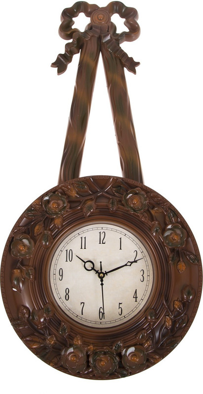 shoora art Analog 32 cm X 58 cm Wall Clock(Brown, With Glass)