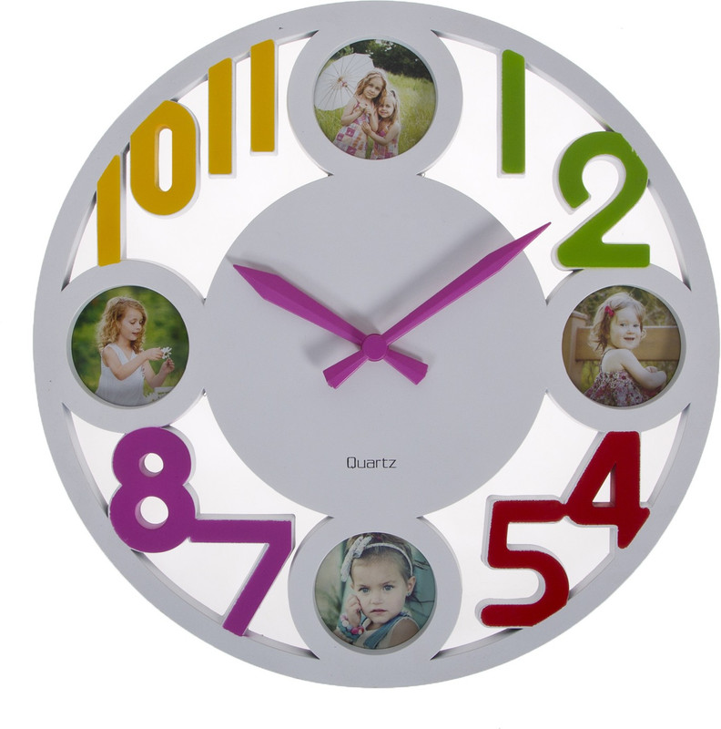shoora art Analog 35 cm X 35 cm Wall Clock(White, Without Glass)