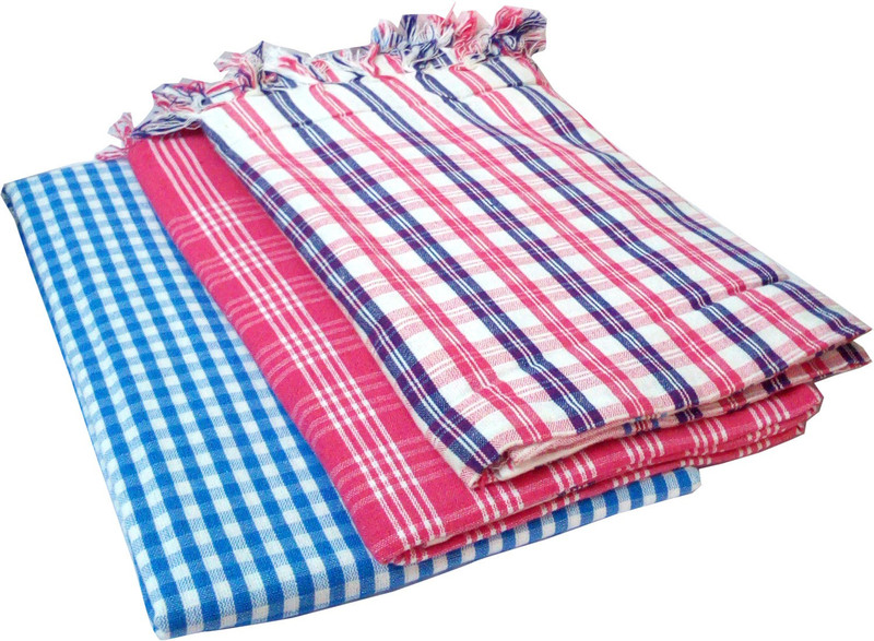 blue jays hub Cotton 450 GSM Bath Towel Set(Pack of 3, Peach, Blue, Pink)