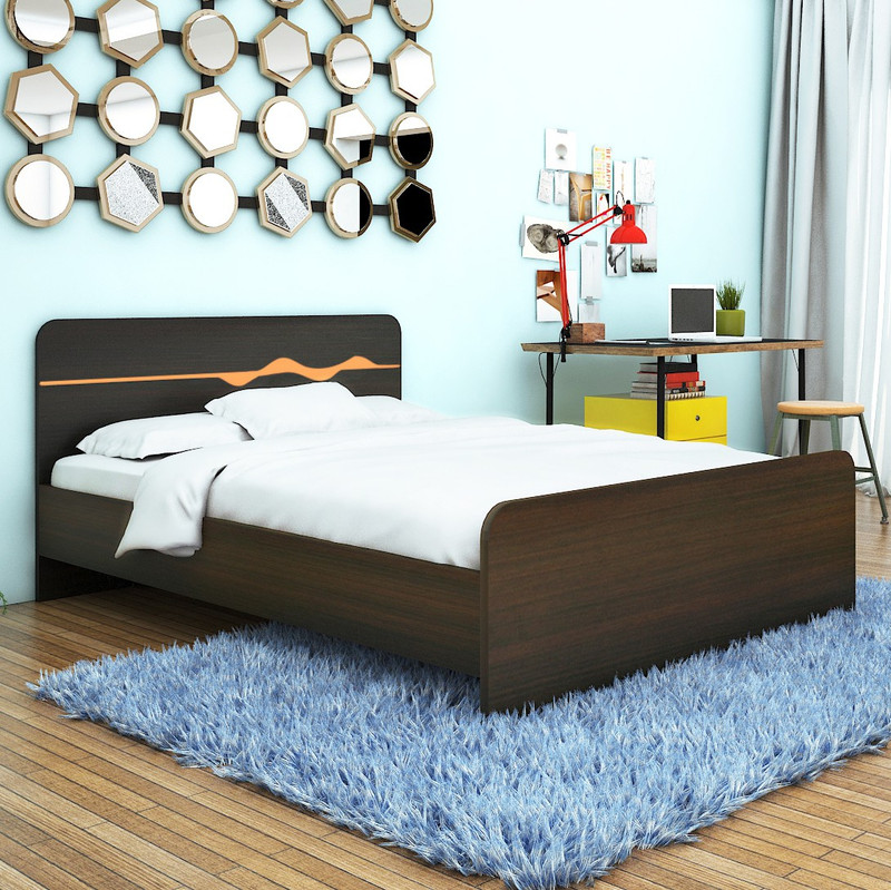 Hometown Swirl Engineered Wood Queen Bed Finish Color Denver Oak