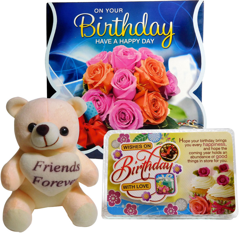 Siddhi Gifts birthday gifts friend - Birthday Greeting Card and Cute Soft Teddy With Birthday Quotation(Set of 1) Siddhi Gifts birthday gifts friend - Birthday Greeting Card and Cute Soft Teddy With Birthday Quotation(Set of 1)